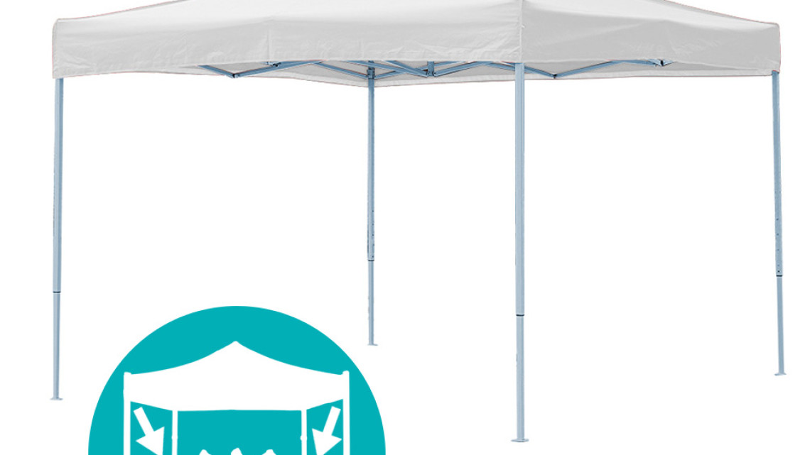 Timeless Tools Összecsukható kerti pavilon több típusban-2,9x2,9 méteres-fehér-pavilon+oldalfal+hordtáska