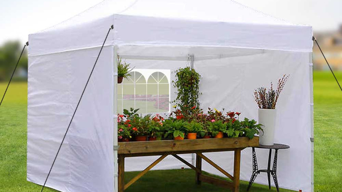 Timeless Tools Összecsukható kerti pavilon több típusban-2,9x2,9 méteres-fehér-pavilon+oldalfal+hordtáska