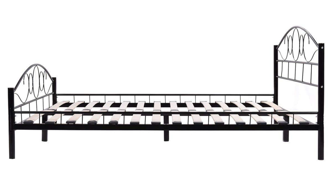 Timeless Tools Mimi fém ágykeret ajándék ágyráccsal több méretben és színben-Fekete 140x200cm