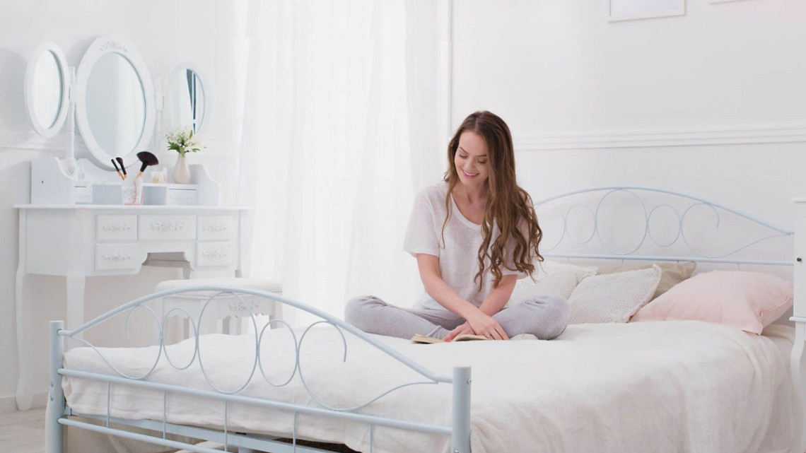 Timeless Tools Mimi fém ágykeret ajándék ágyráccsal több méretben és színben-Fehér 160x200cm